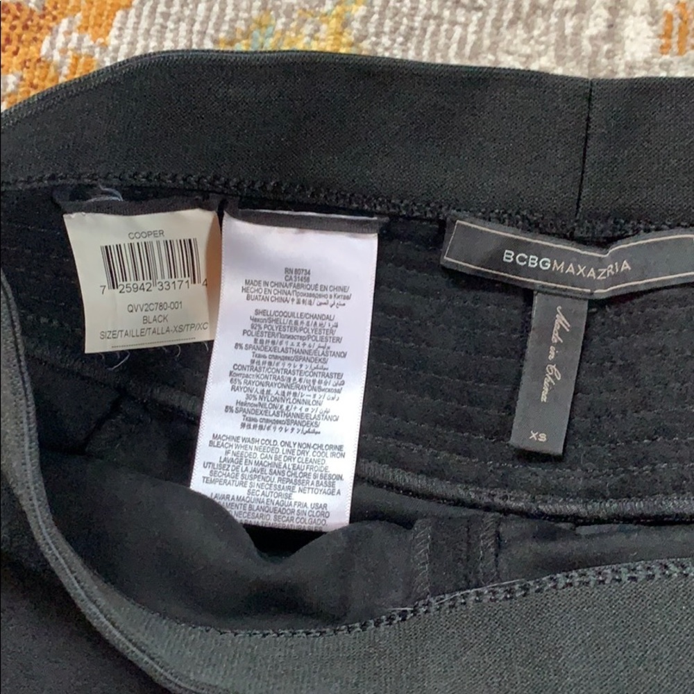 NEW Bcbg BCBGMaxAzria suede black leggings - Picture 2 of 5
